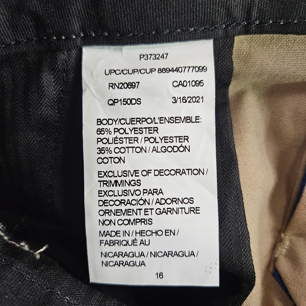 Dickies Boys Flex Pant Slim Fit Tapered Leg Khaki Chino Pants Size 16 NEW - Picture 4 of 13